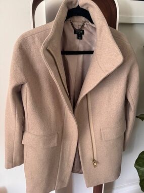 J.Crew Factory Oatmeal Wool Blend Coat | Funnel Collar | Size 2